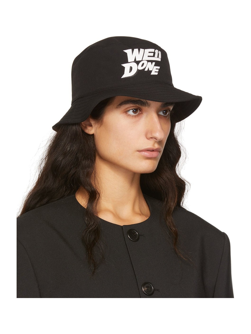 Black Basic Logo Bucket Hat - 2