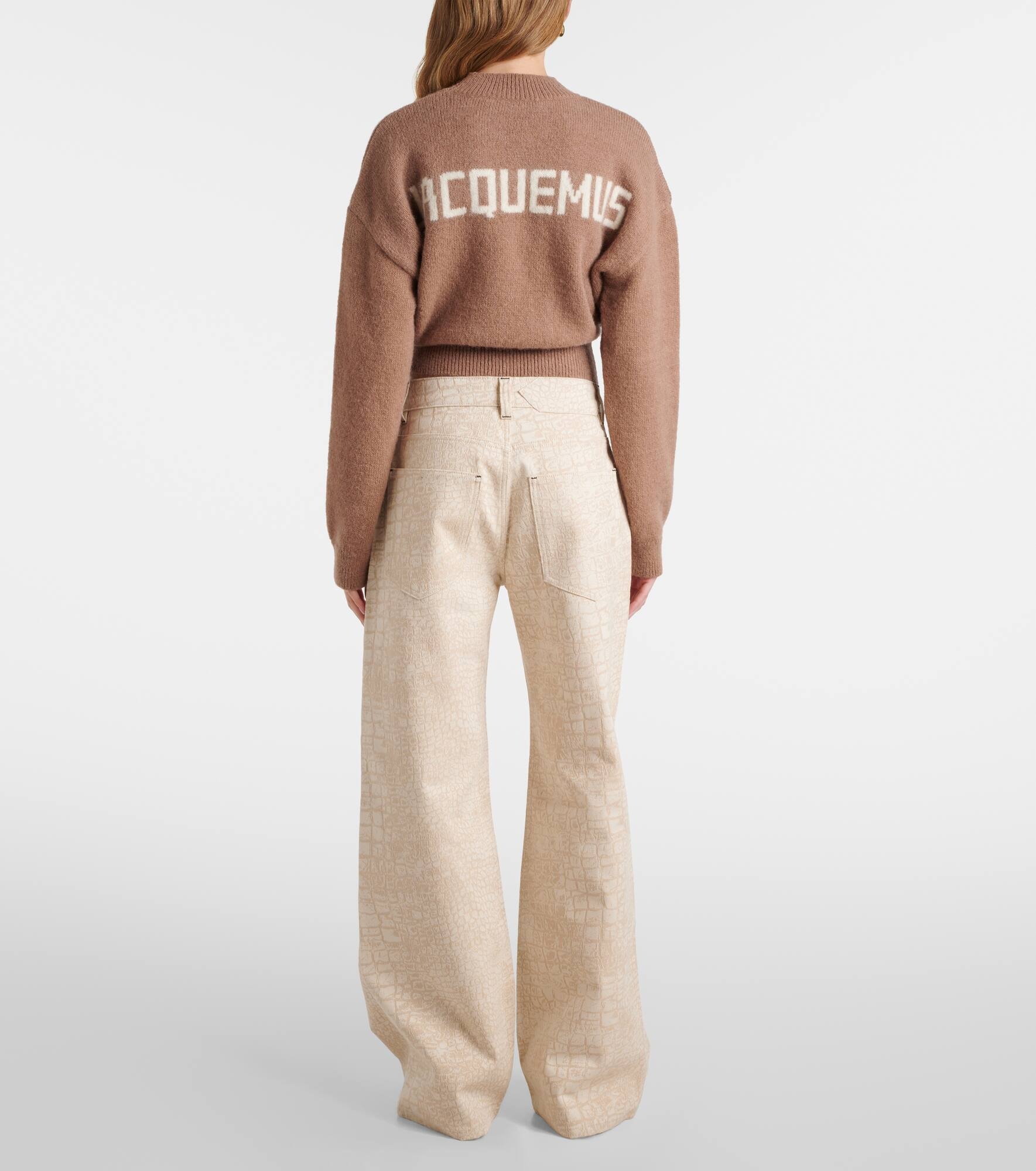 Croc-effect wide-leg jeans - 3