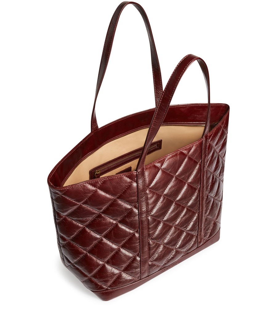 XL quilted leather tote bag - 3