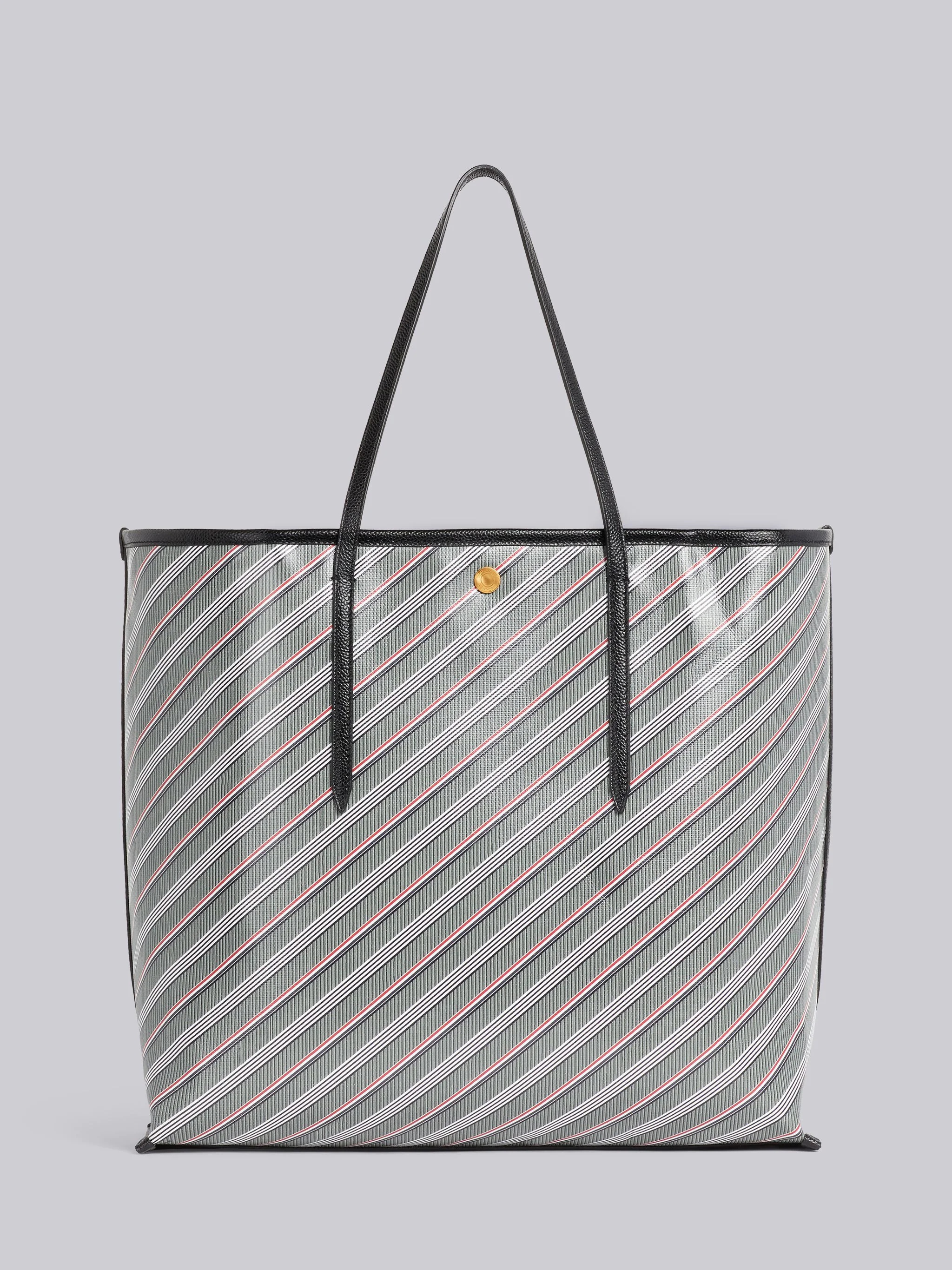 Medium Grey Monogram Coated Canvas Icon Button Soft Tote - 1