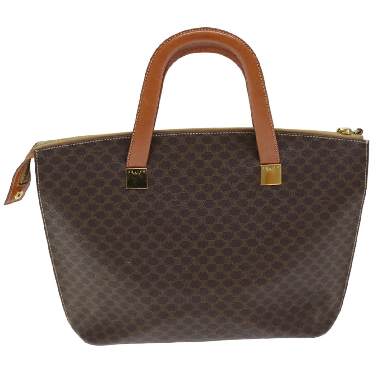 CELINE Macadam Canvas Hand Bag Pvc Brown - 2