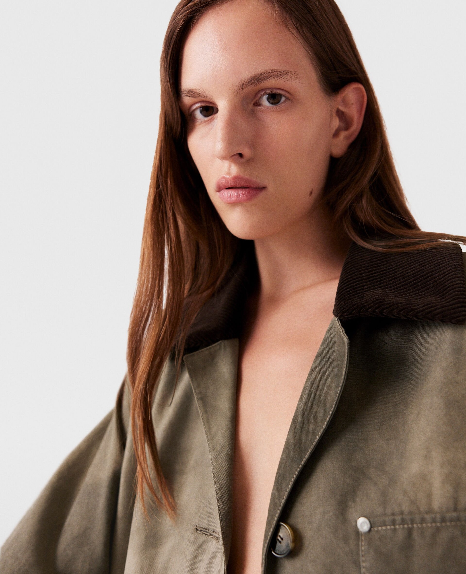 Corduroy Collar Aged Jacket - 3