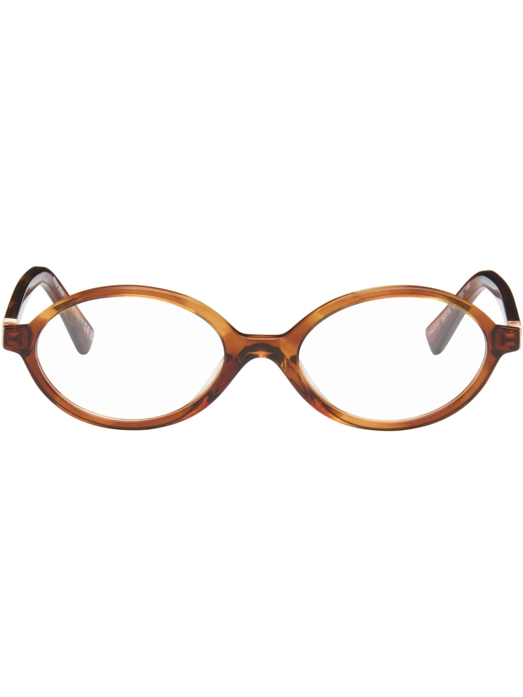 Brown 'Breaking the Rules' Oval Glasses - 1