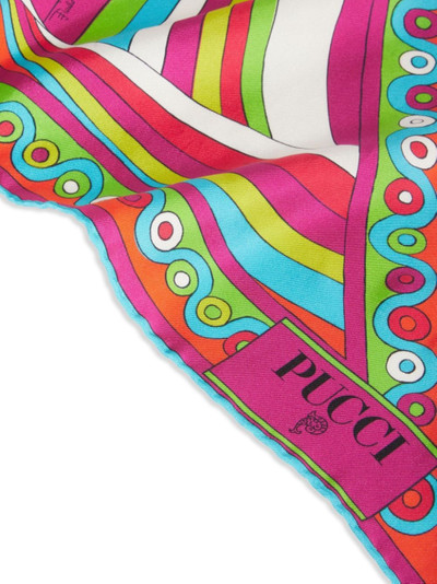 PUCCI Iride and Onde-print silk scarf outlook