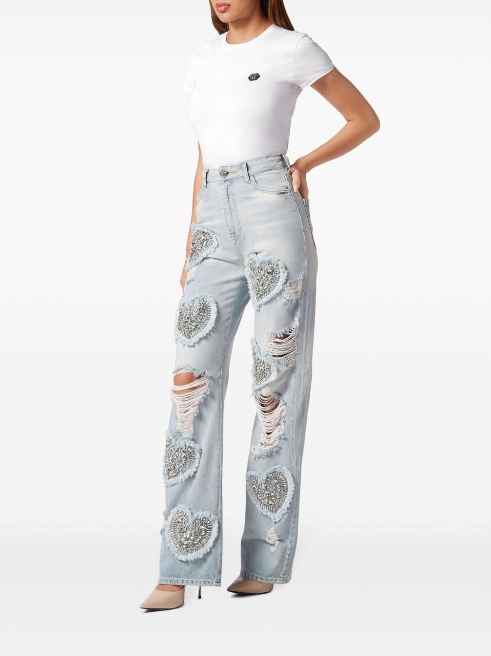 Heart high-rise wide-leg jeans - 2