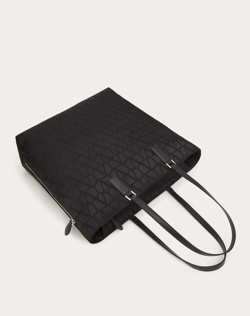 Valentino TOILE ICONOGRAPHE SHOPPING BAG IN TECHNICAL FABRIC WITH LEATHER DETAILS outlook