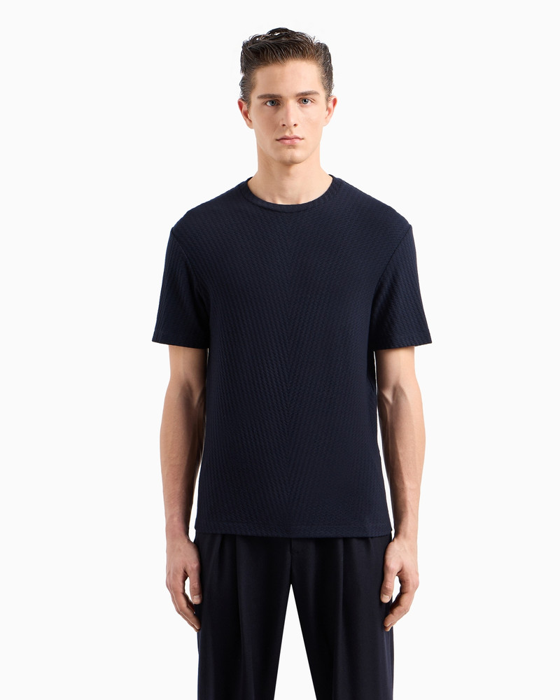 Viscose and cashmere jacquard jersey crew-neck T-shirt 2