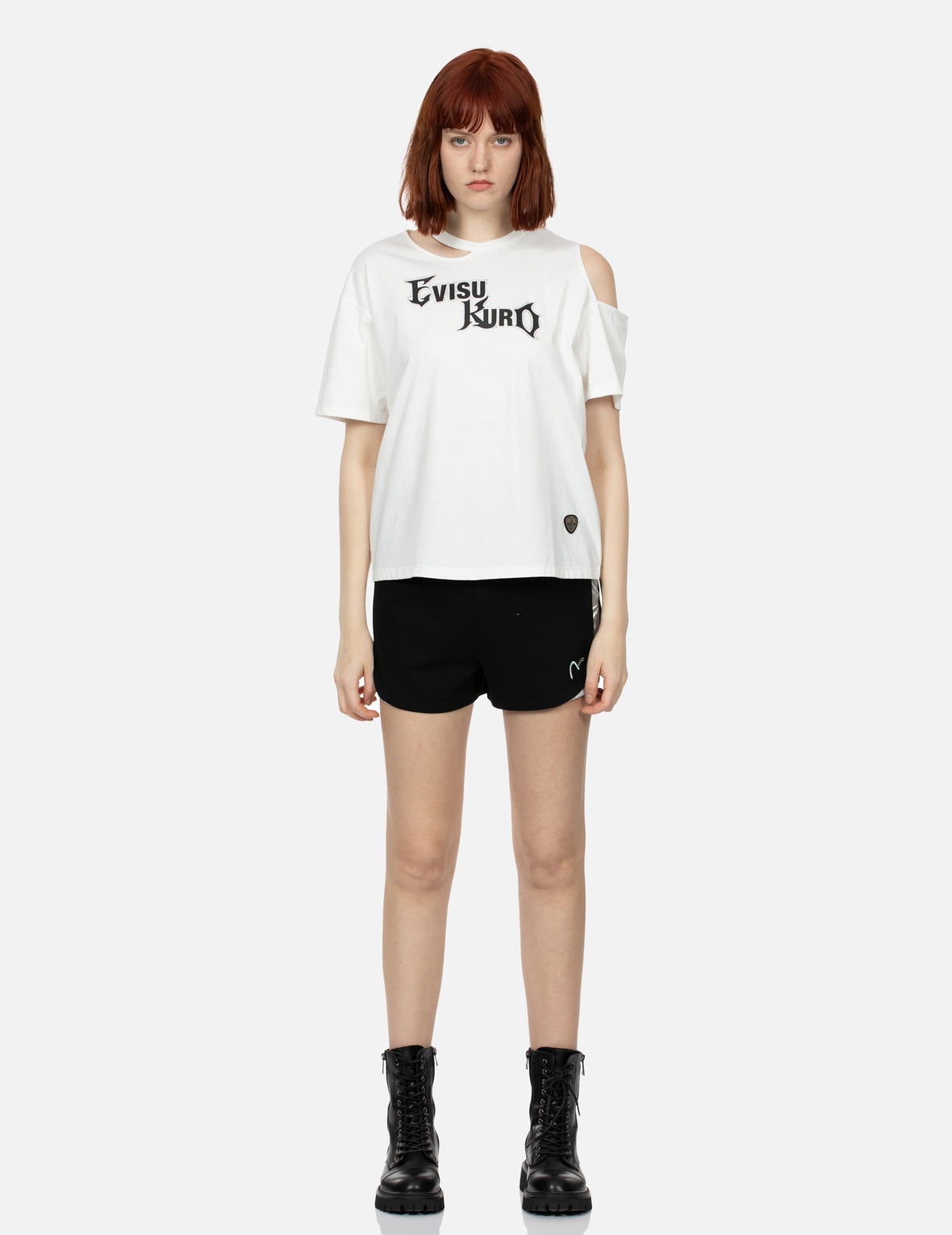 Heat Transfer Logo Print Hollow Fashion Fit T-shirt - 5