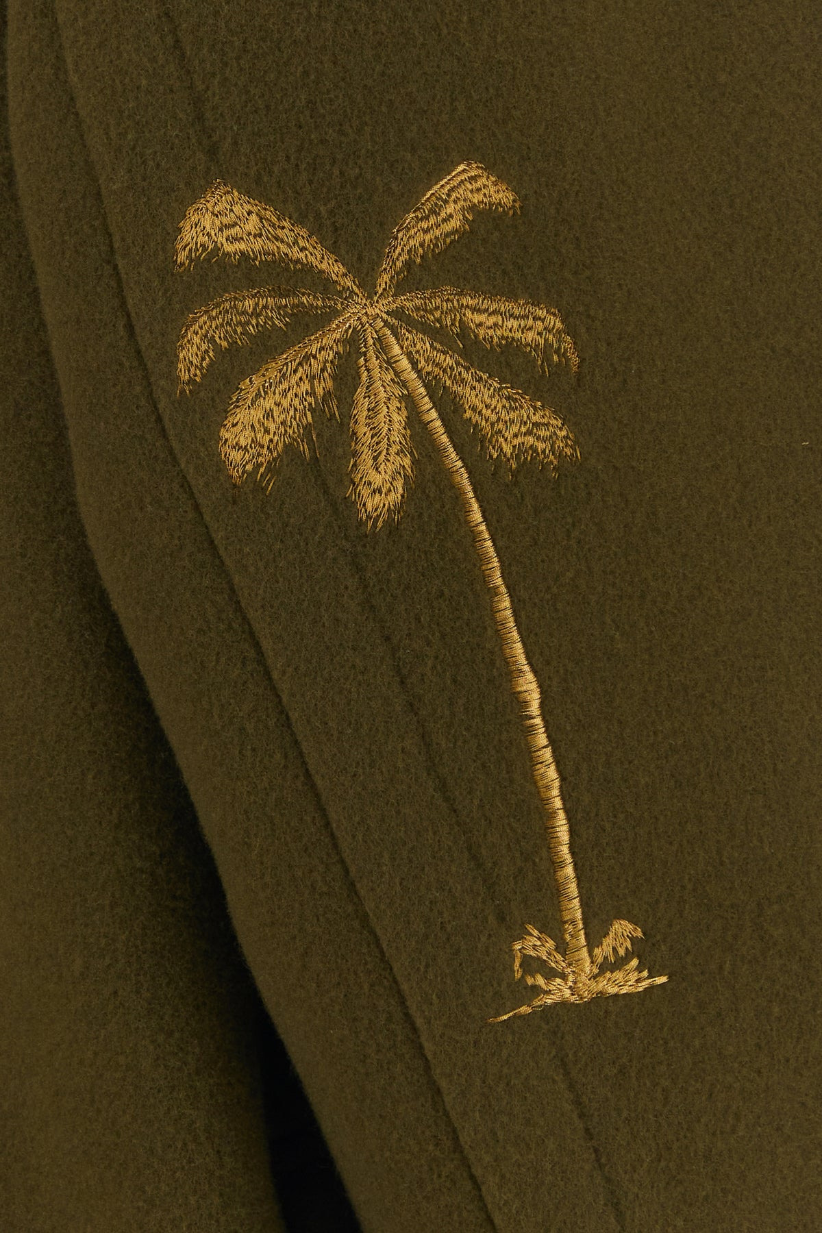 Olive green felt coat - 3