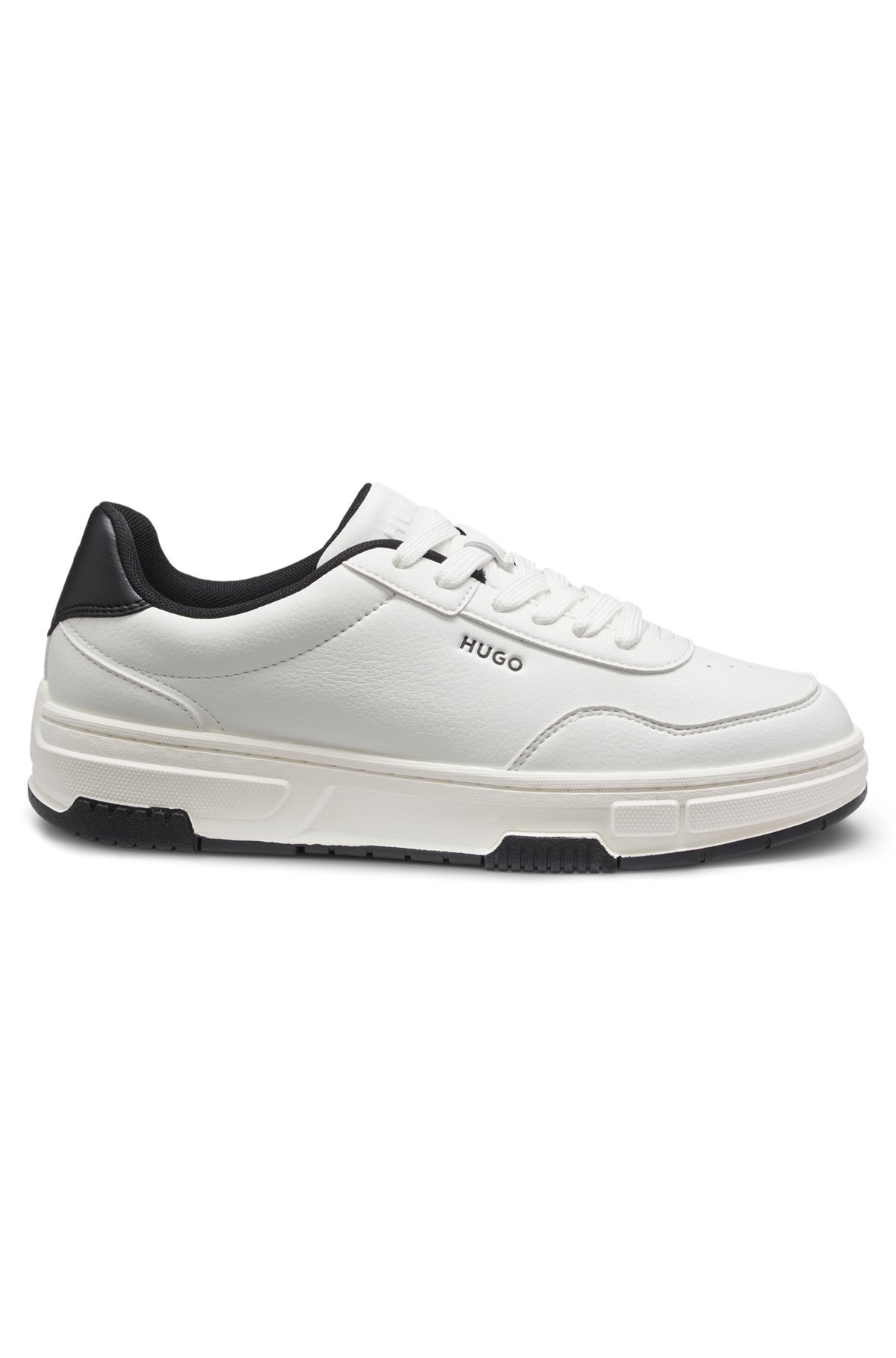 FAUX-LEATHER TRAINERS WITH ZIGZAG DETAILING - 1