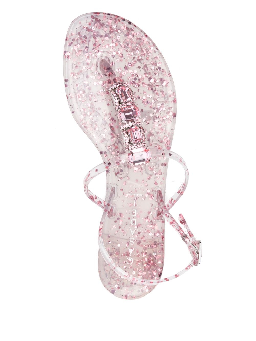 crustal-embellished jelly sandals - 4