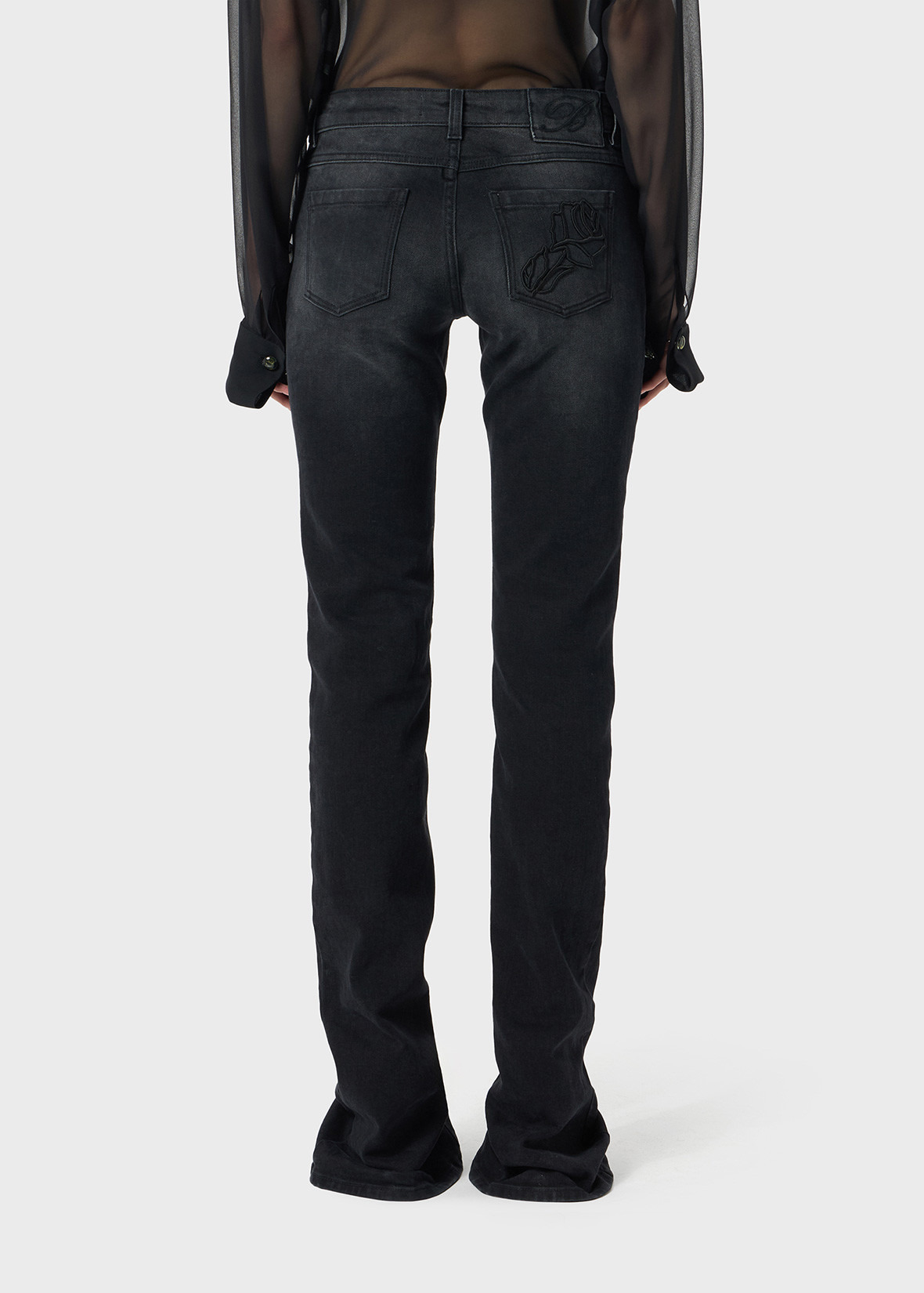 SKINNY JEANS WITH ROSE EMBROIDERY - 4