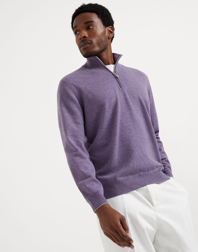 Cashmere turtleneck 스웨터와 지퍼 - 1