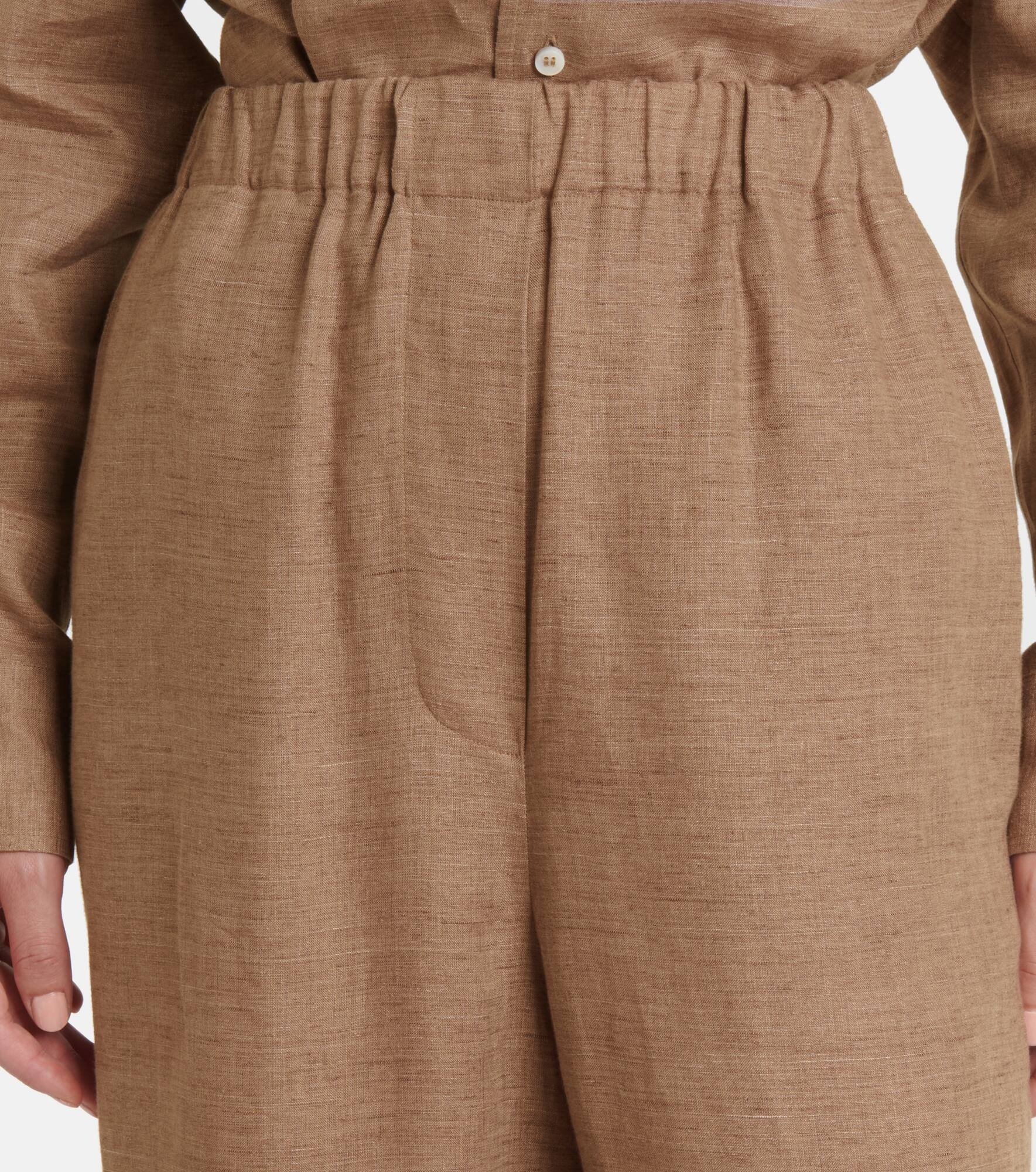 Valerio high-rise linen wide-leg pants - 4