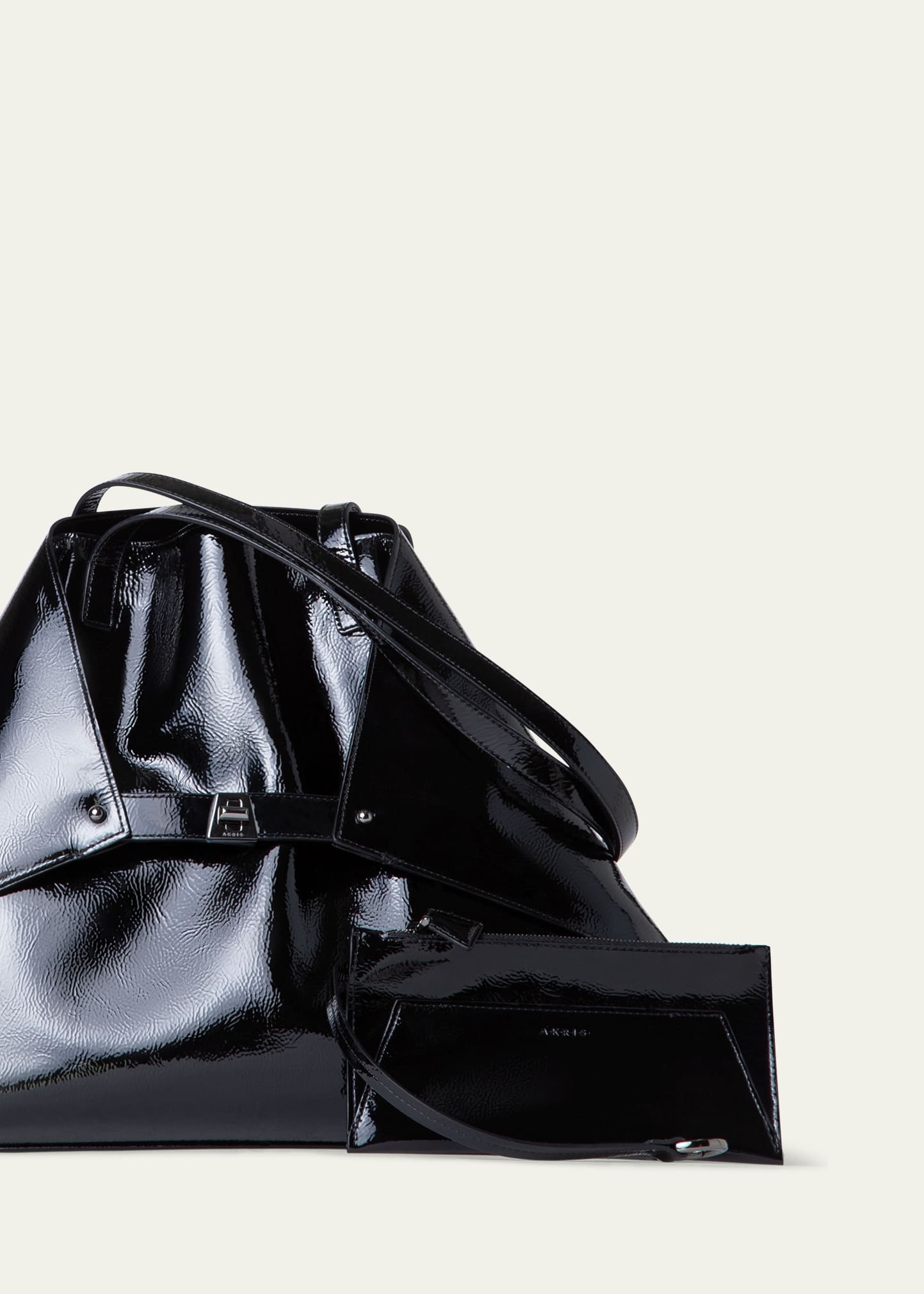 Ai Medium Lacquered Leather Tote Bag - 4