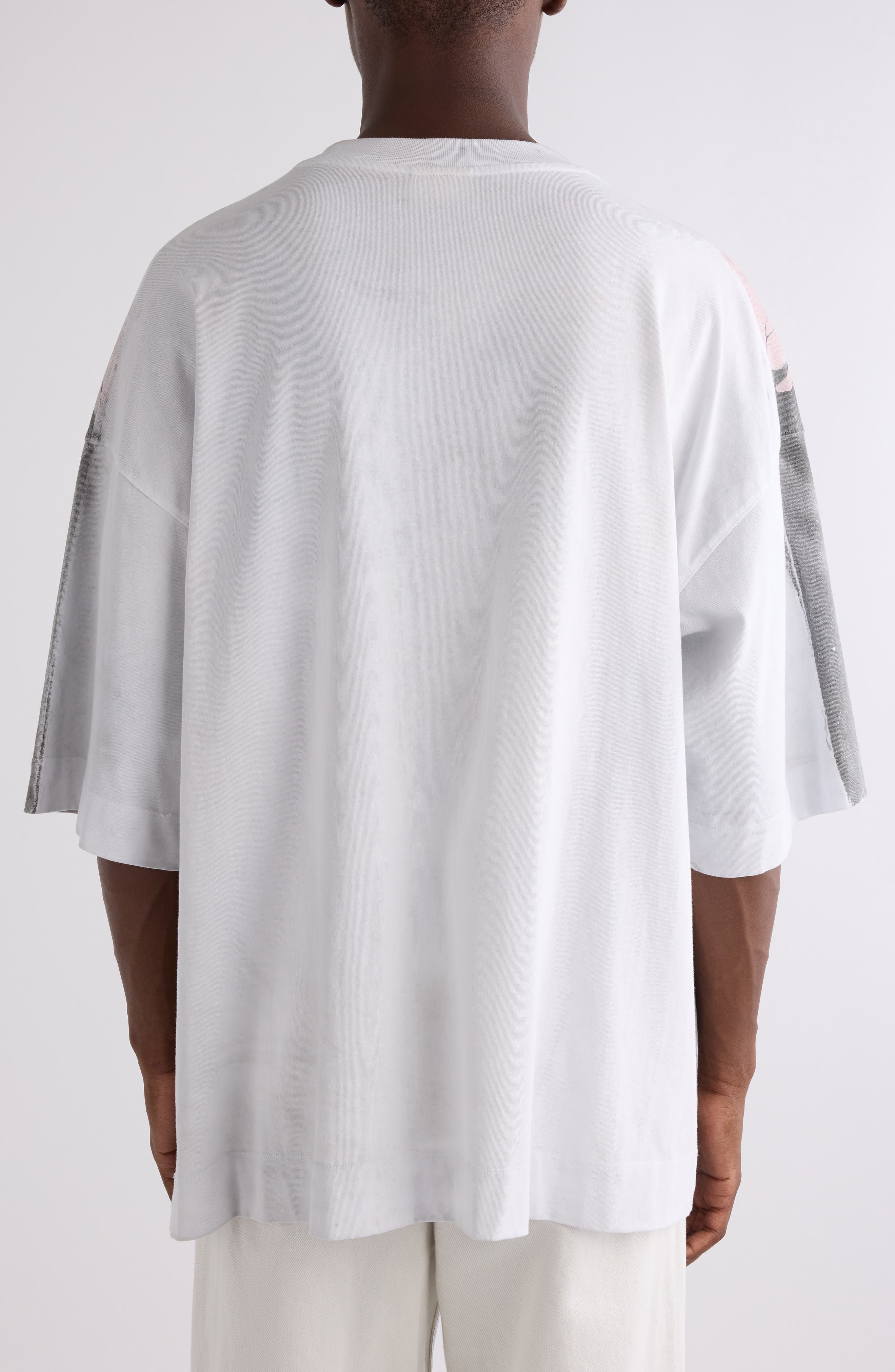 Dries Van Noten Hen Floral & Solid Oversize T-Shirt in Dessin at Nordstrom - 3