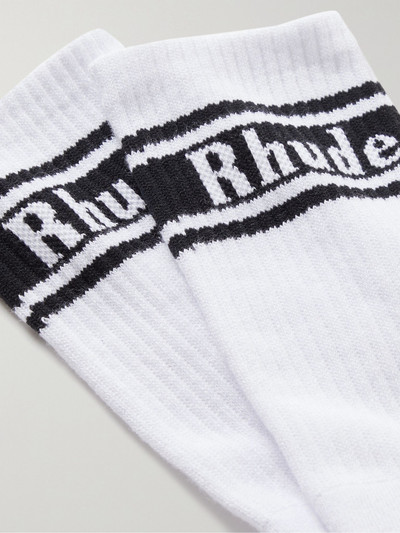 Rhude Ribbed Logo-Jacquard Cotton-Blend Socks outlook