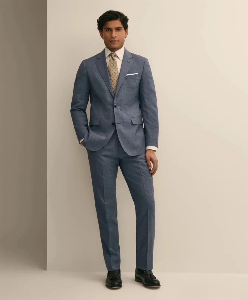 Slim Fit Wool Mini-Houndstooth 1818 Suit - 1