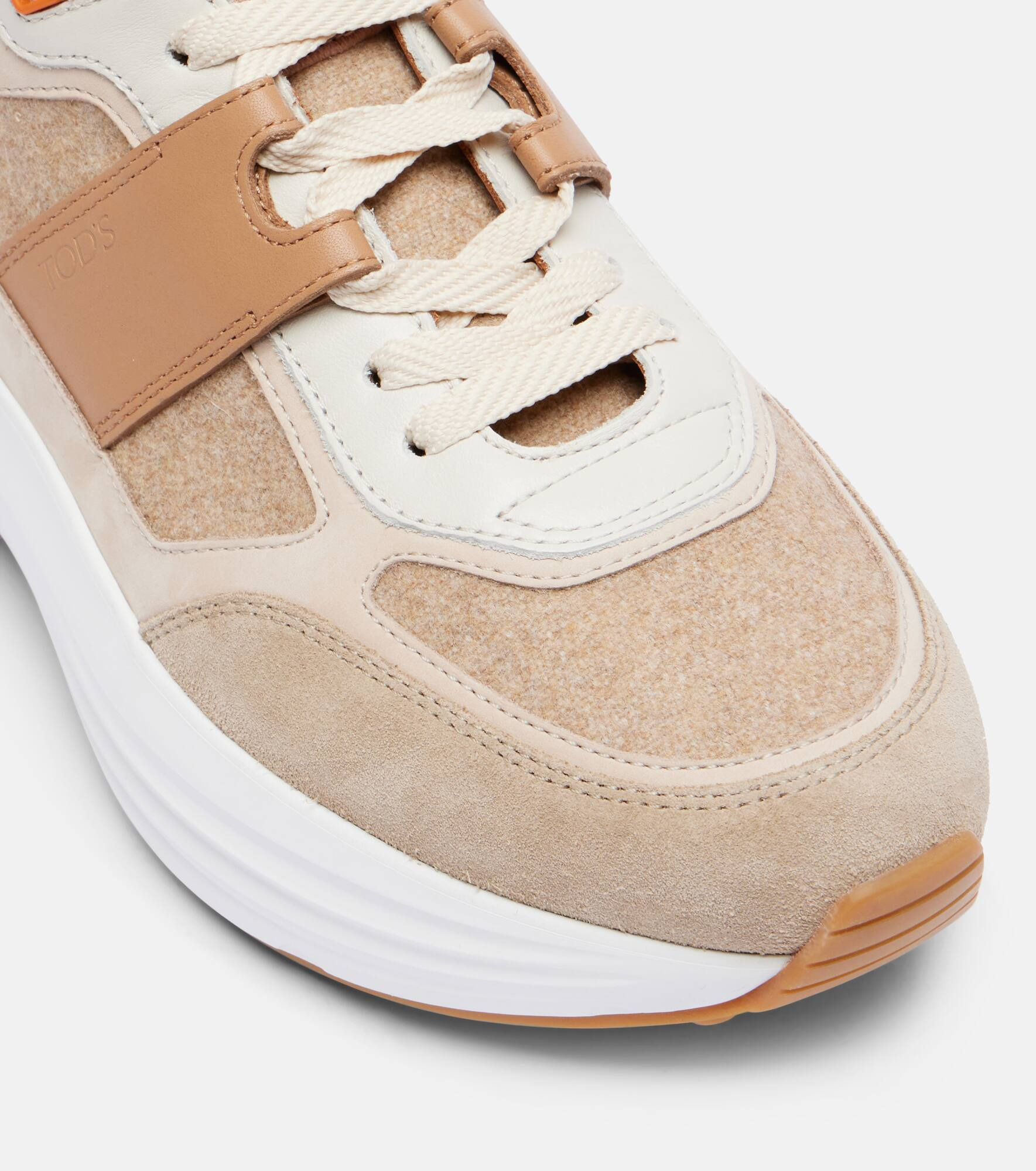 Leather-trimmed sneakers - 5