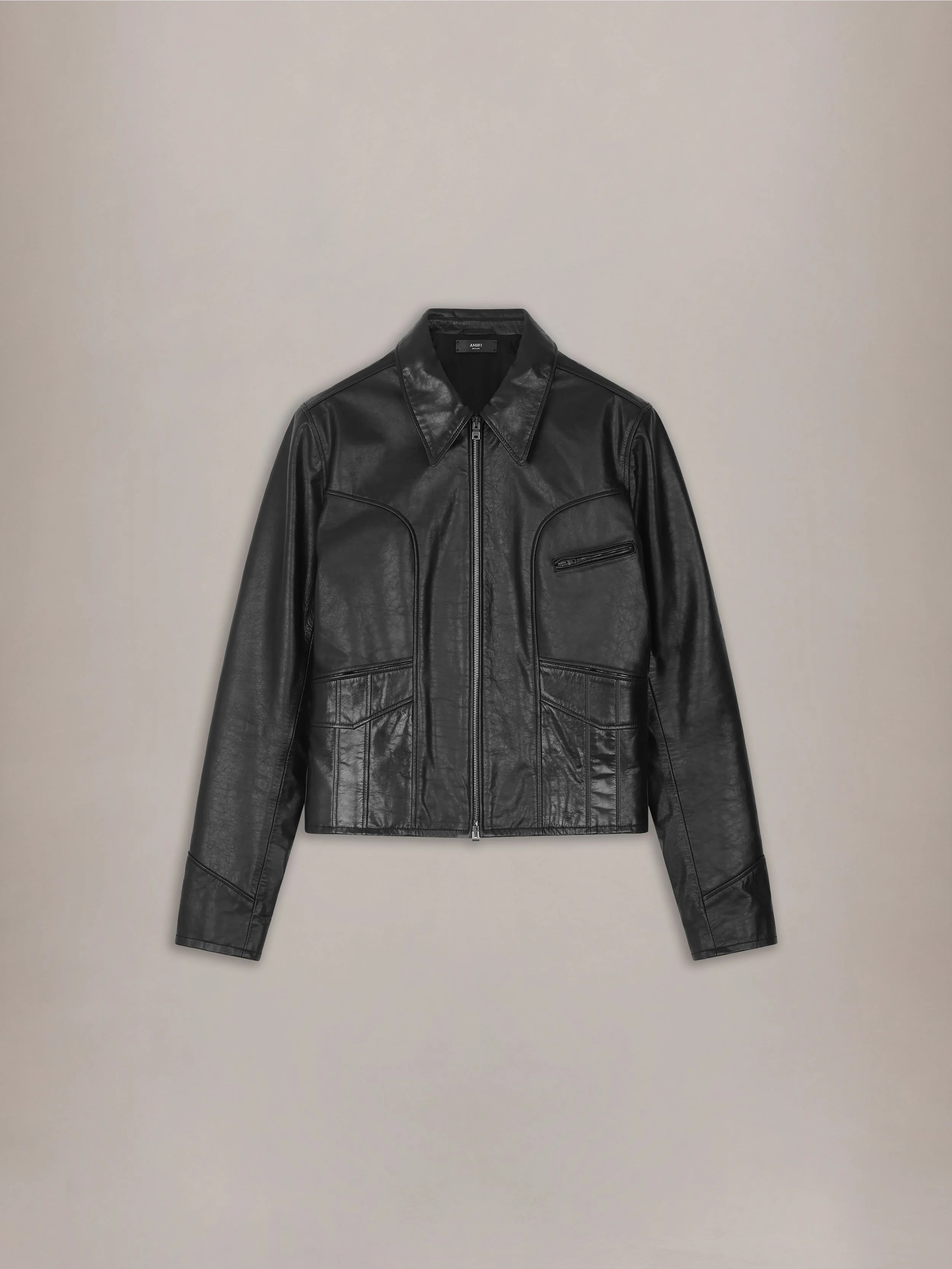 HIP POCKET LEATHER JACKET - 1
