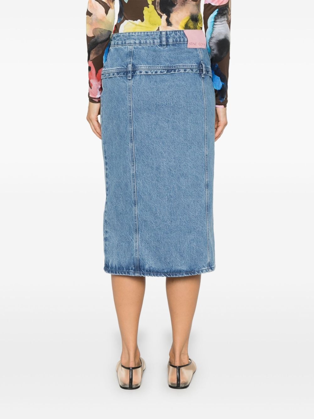 denim midi skirt - 4