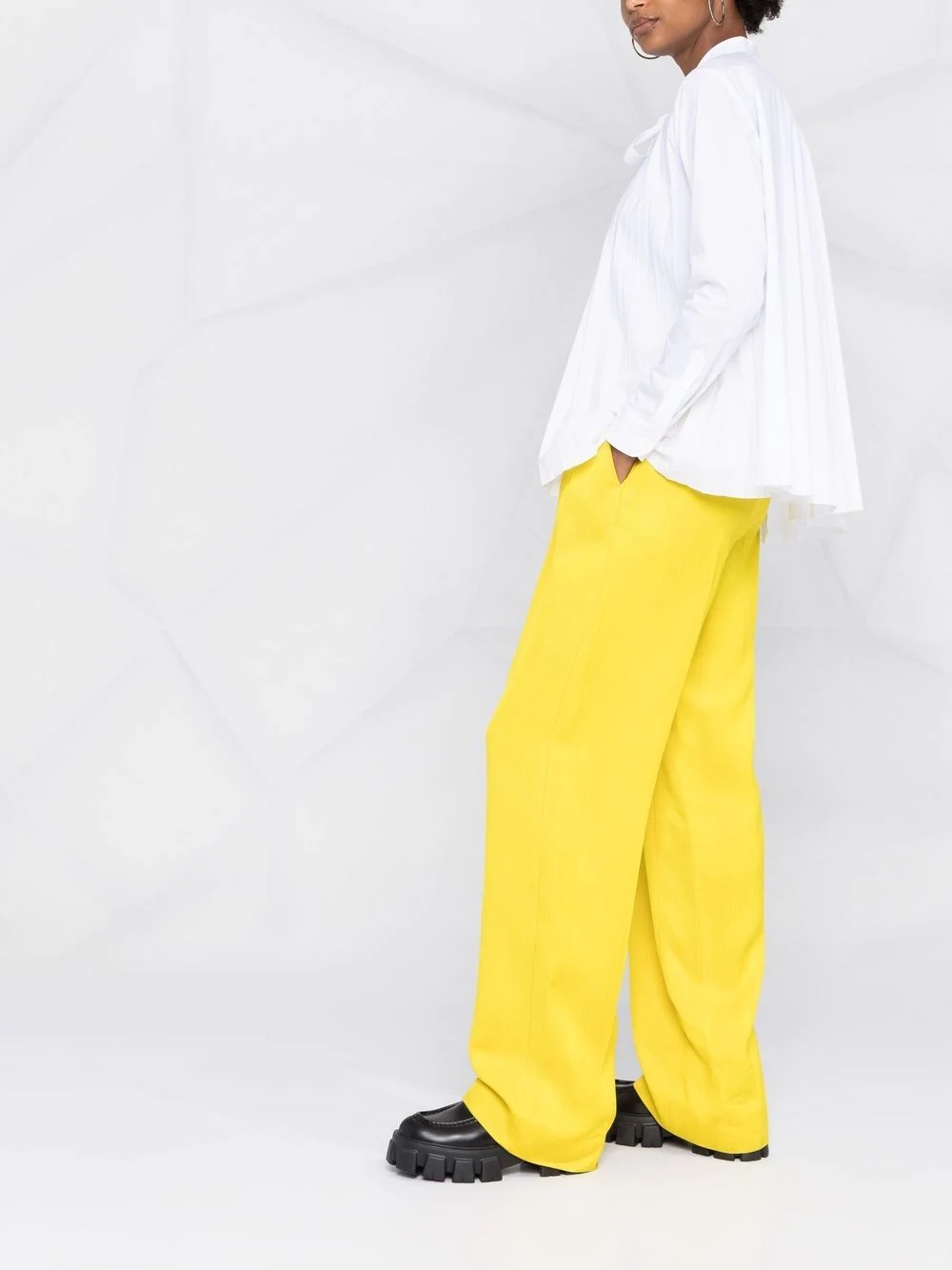 pleated long-sleeved blouse - 4
