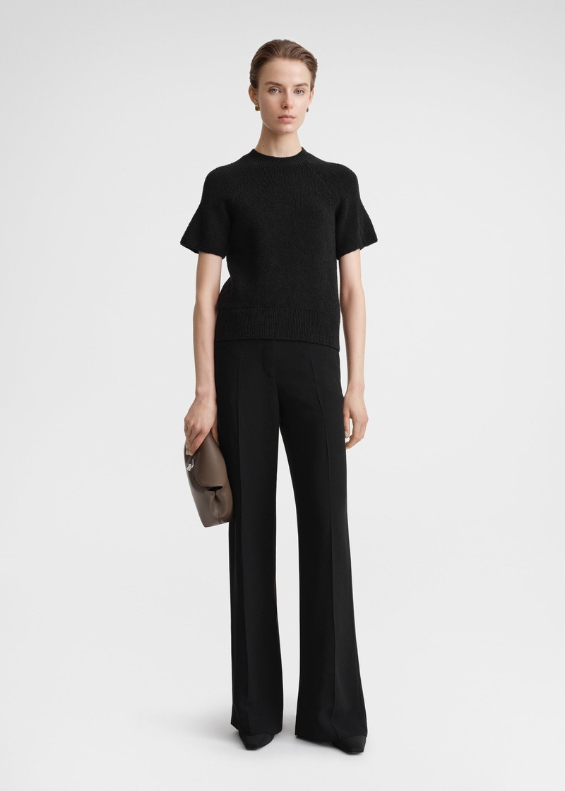 TOTEME Raglan-sleeve terry knit black outlook