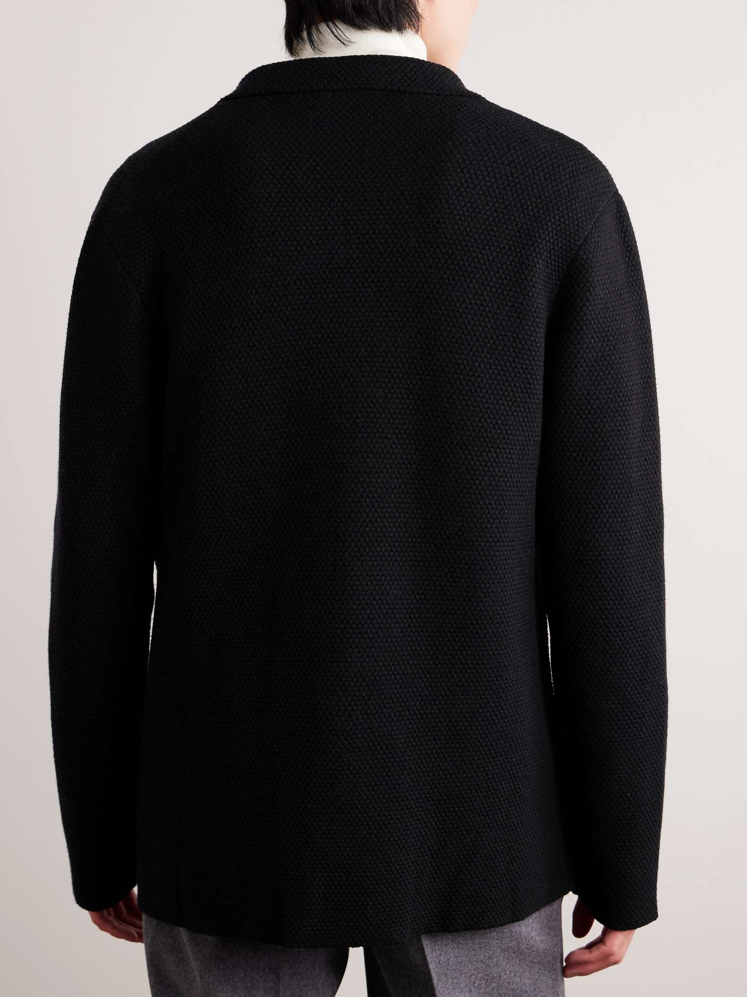 Double-Breasted Honeycomb-Knit Cardigan - 4
