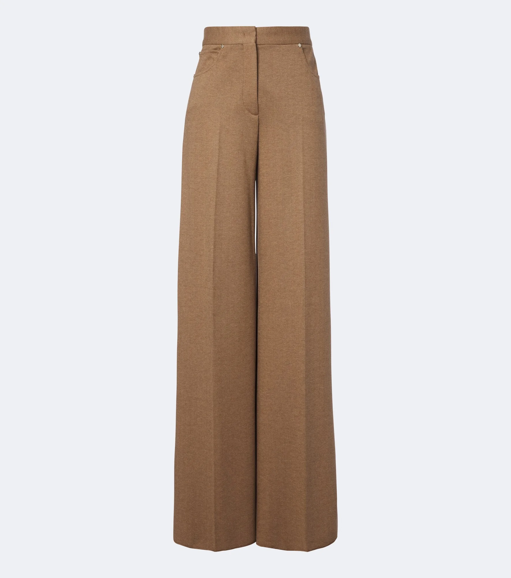Camel hair and wool-blend wide-leg pants - 1