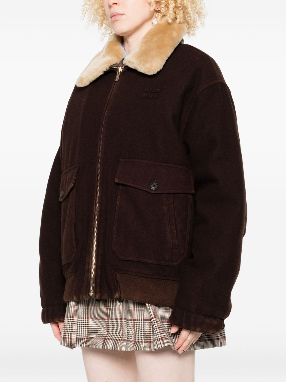 faux-fur collar jacket - 3