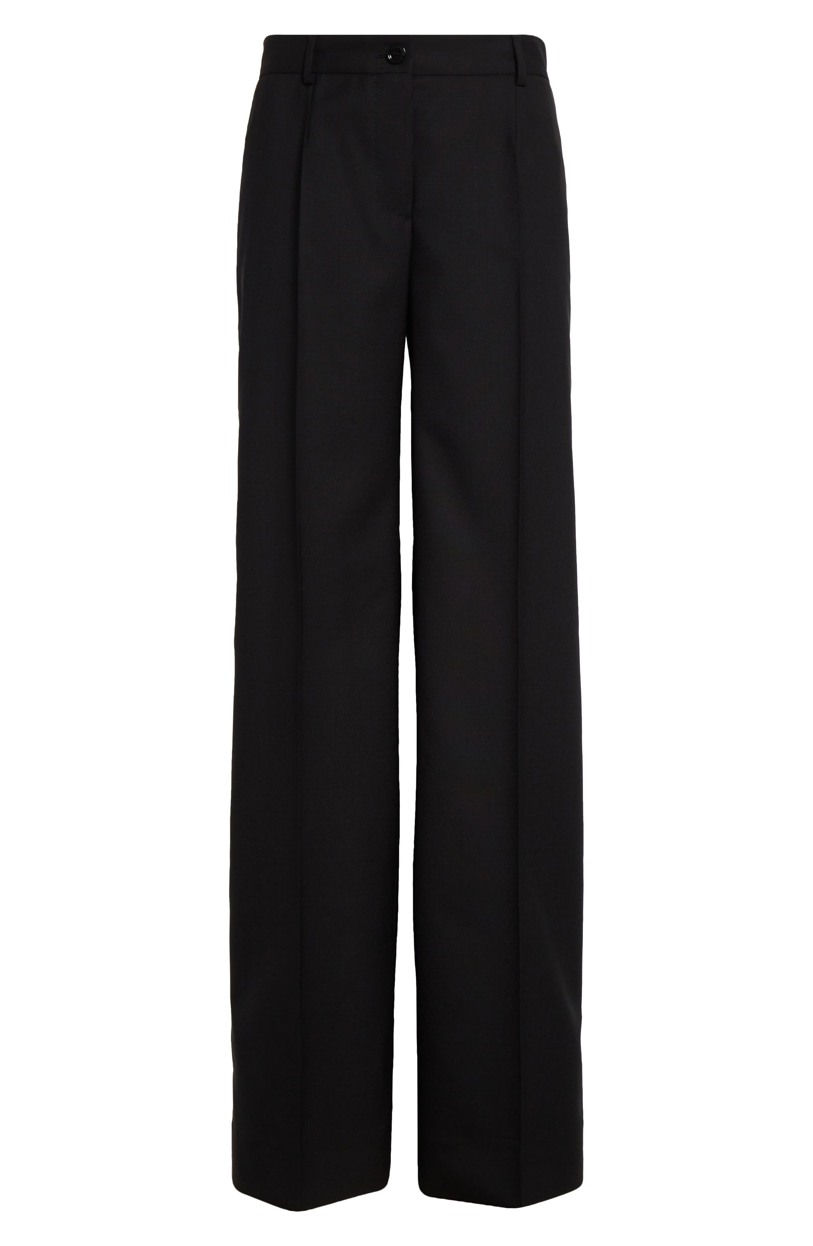 Dolce&Gabbana Wool Flare Leg Pants in N0000 Nero at Nordstrom - 6