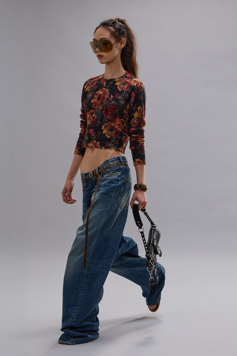 R13 PRINTED BABY CREWNECK SWEATER outlook