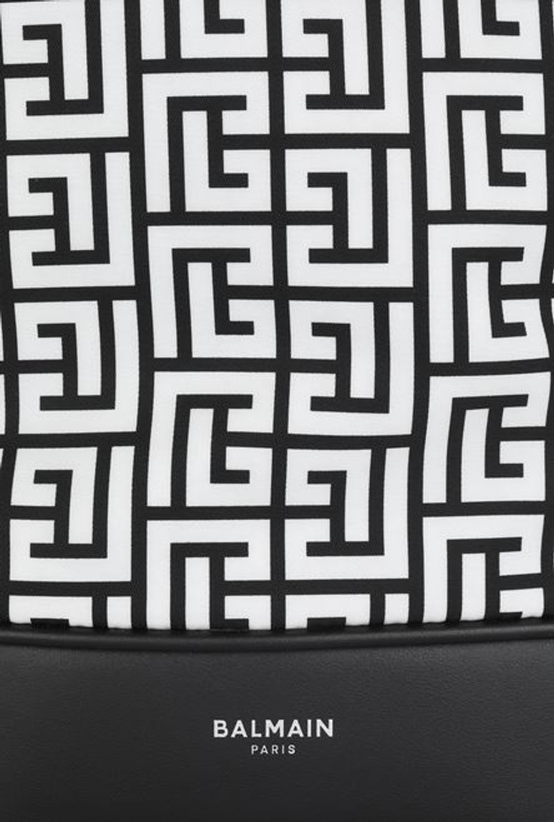 Bicolor white and black nylon City crossbody backpack 7