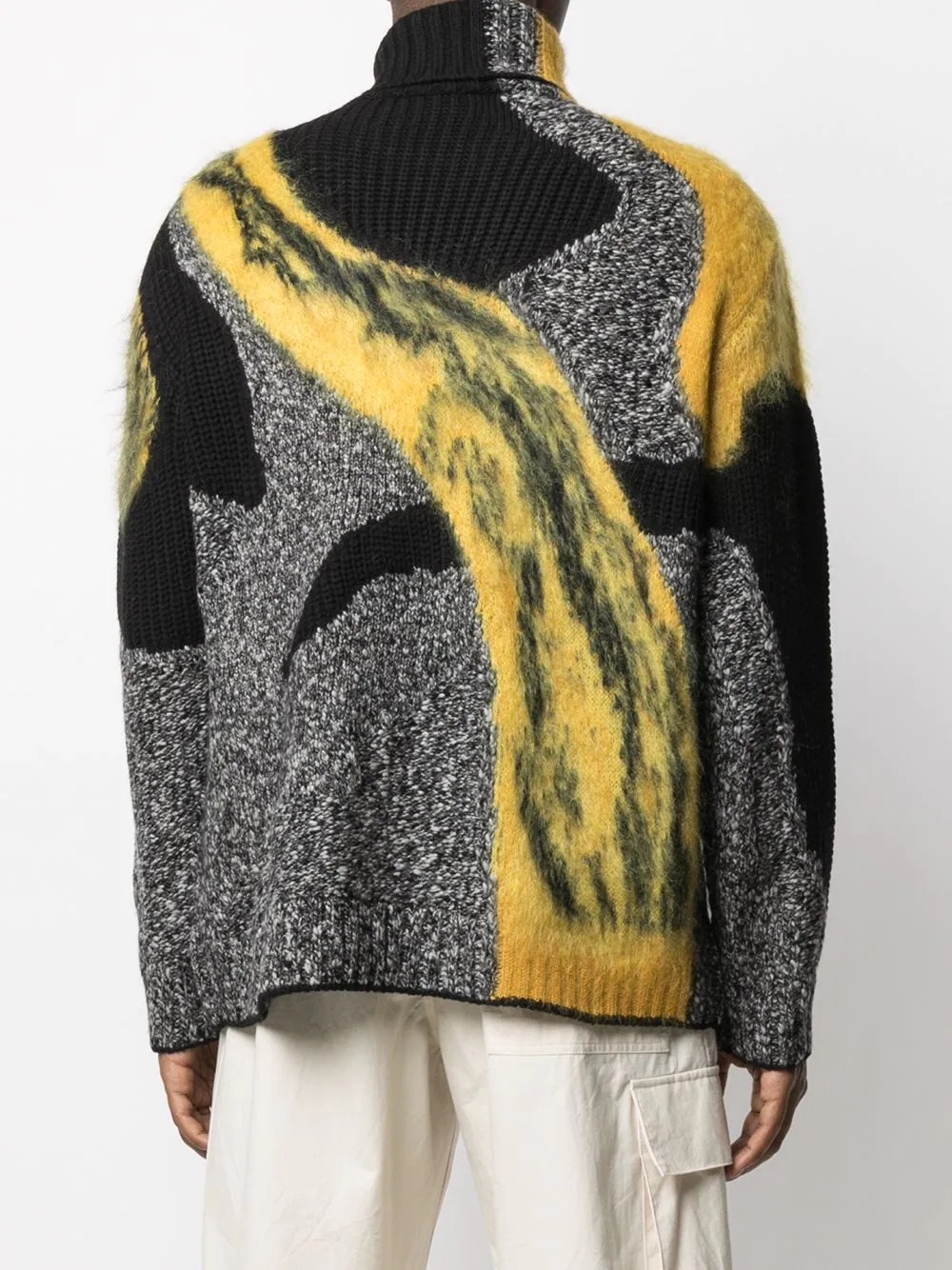 abstract pattern roll neck jumper - 4