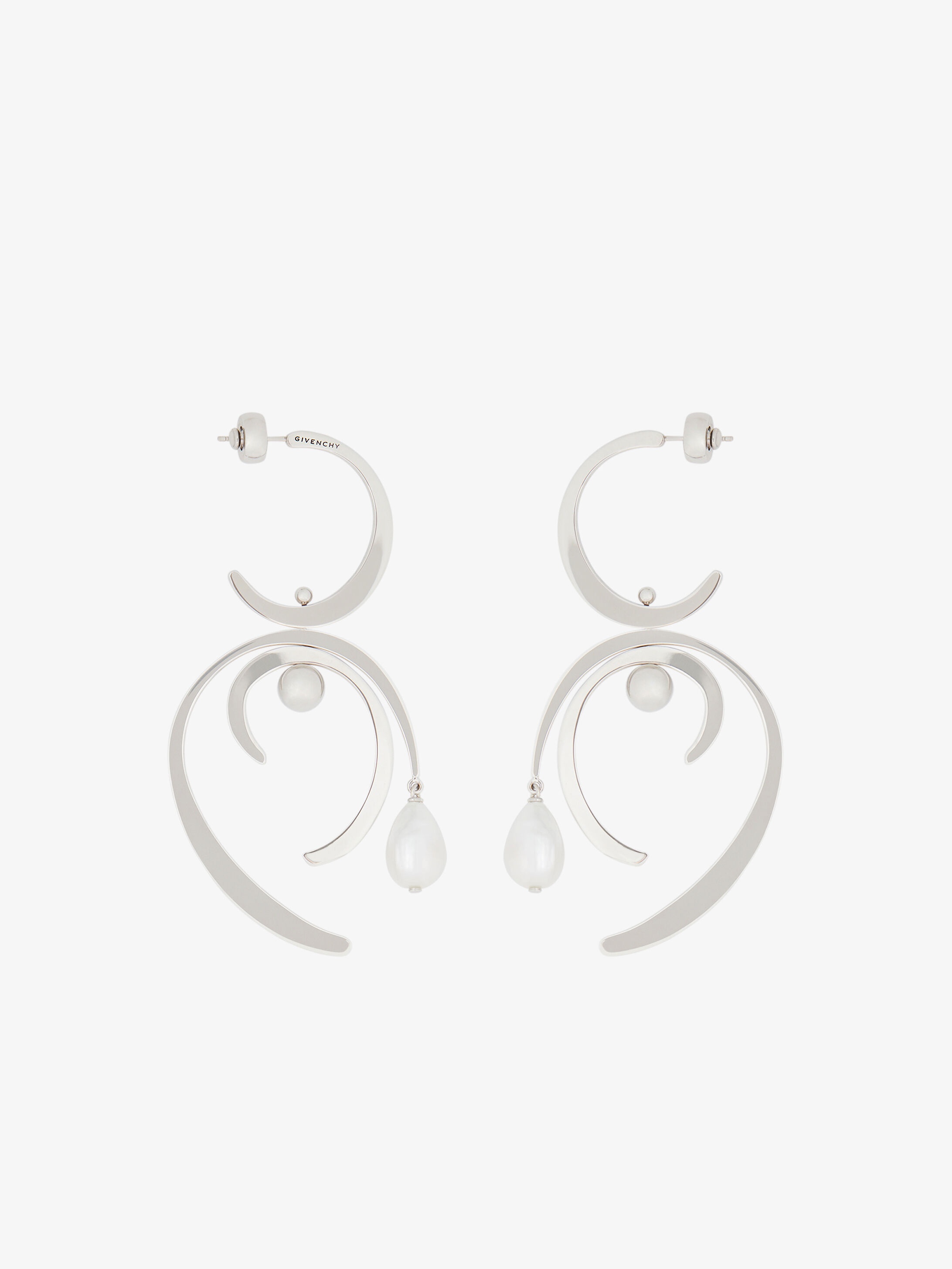 Harp earrings with pearls - 3