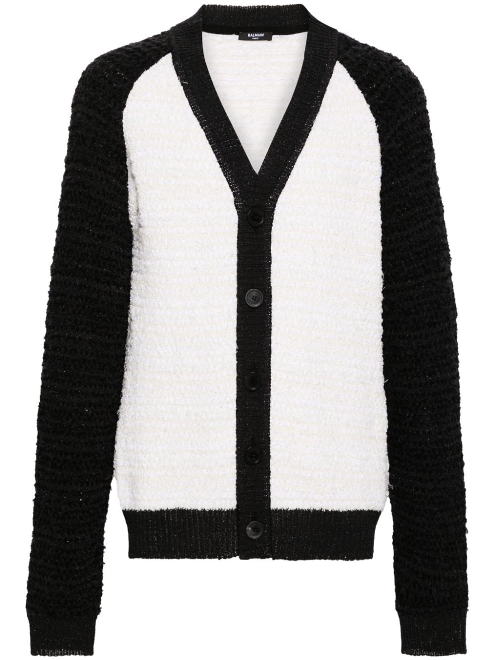 colour-block bouclÃ© cardigan - 1