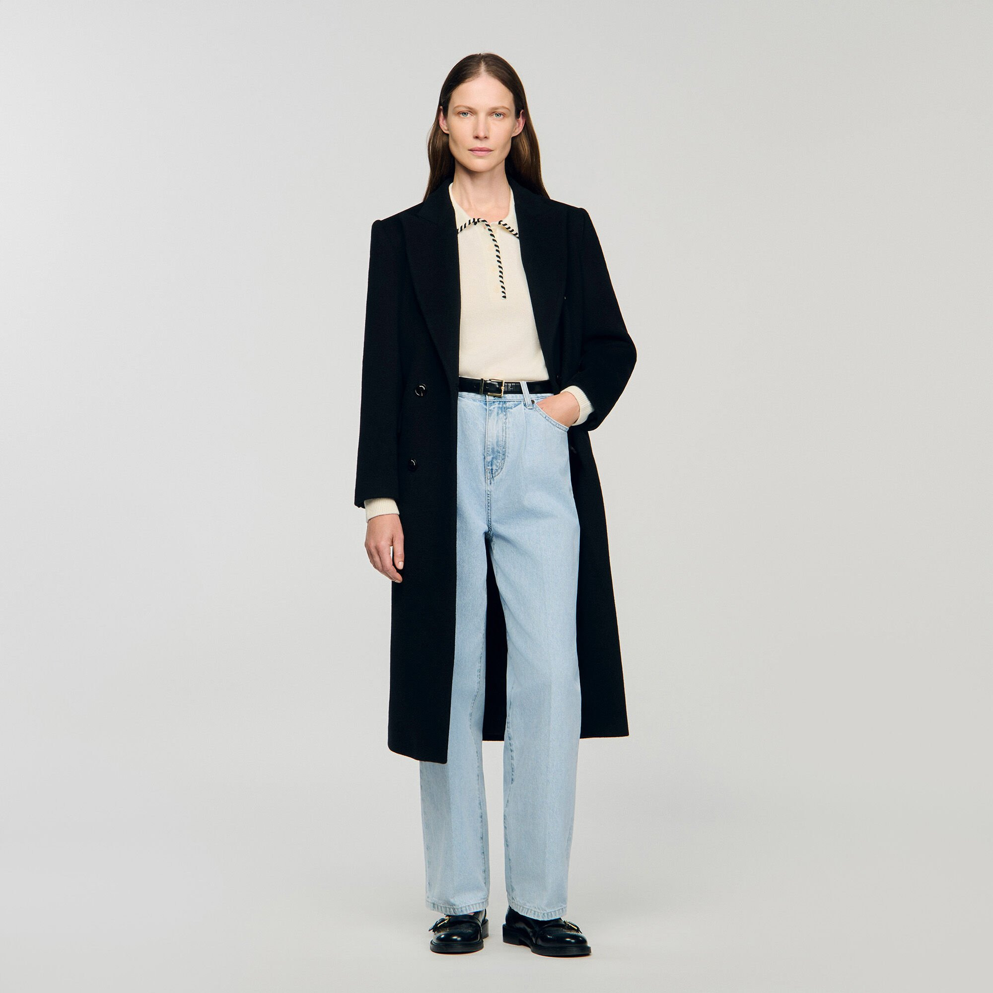 CONTRAST POLO-NECK KNIT SWEATER - 6