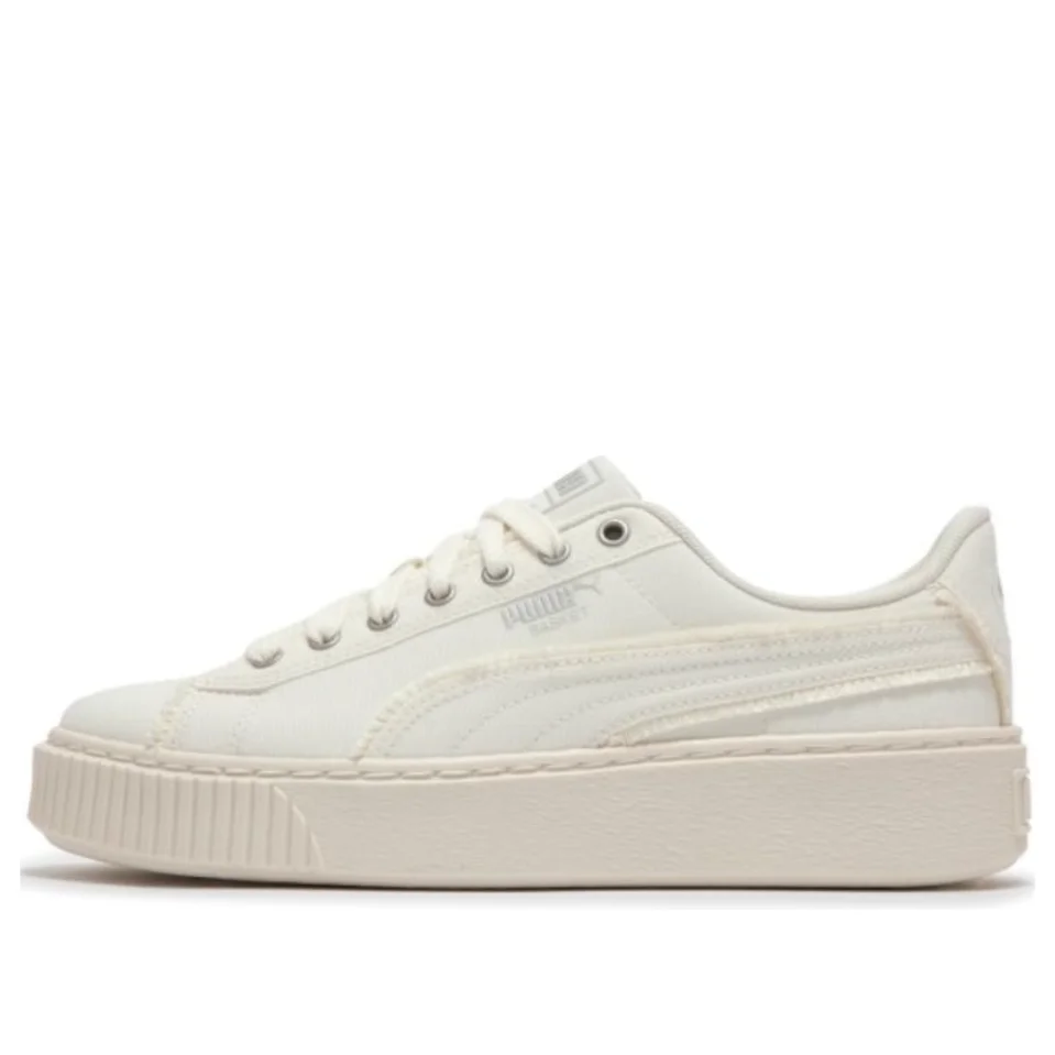 (WMNS) PUMA Basket Platform Fringe 'White' 399252-02 - 1