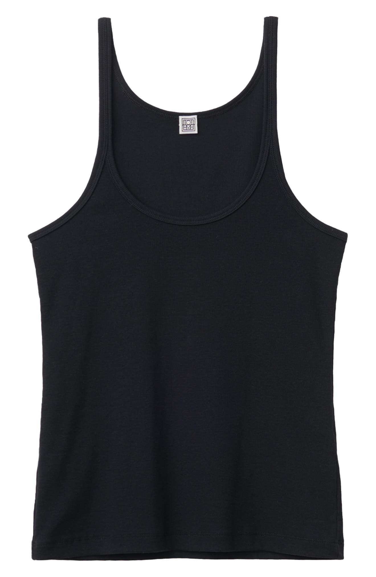TOTEME Women's Rib Stretch Organic Cotton Tank in Black at Nordstrom - 5