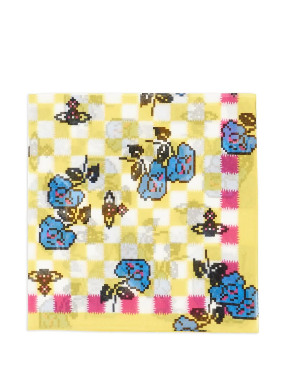 Orb pixelated floral-print scarf - 1