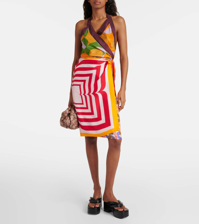 Dries Van Noten Printed halterneck silk pongee top outlook