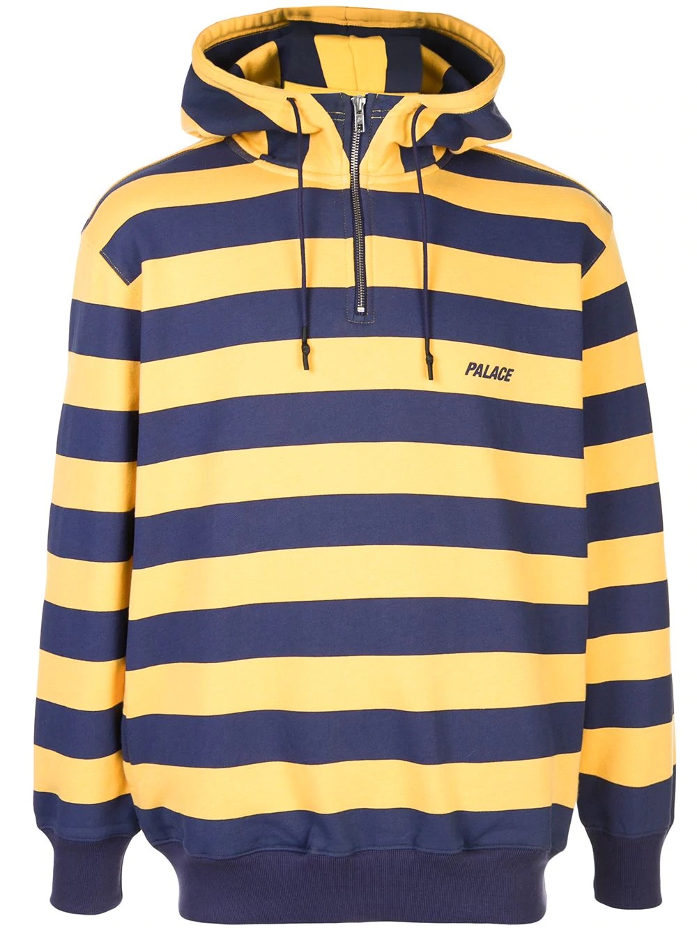 striped logo print hoodie - 1