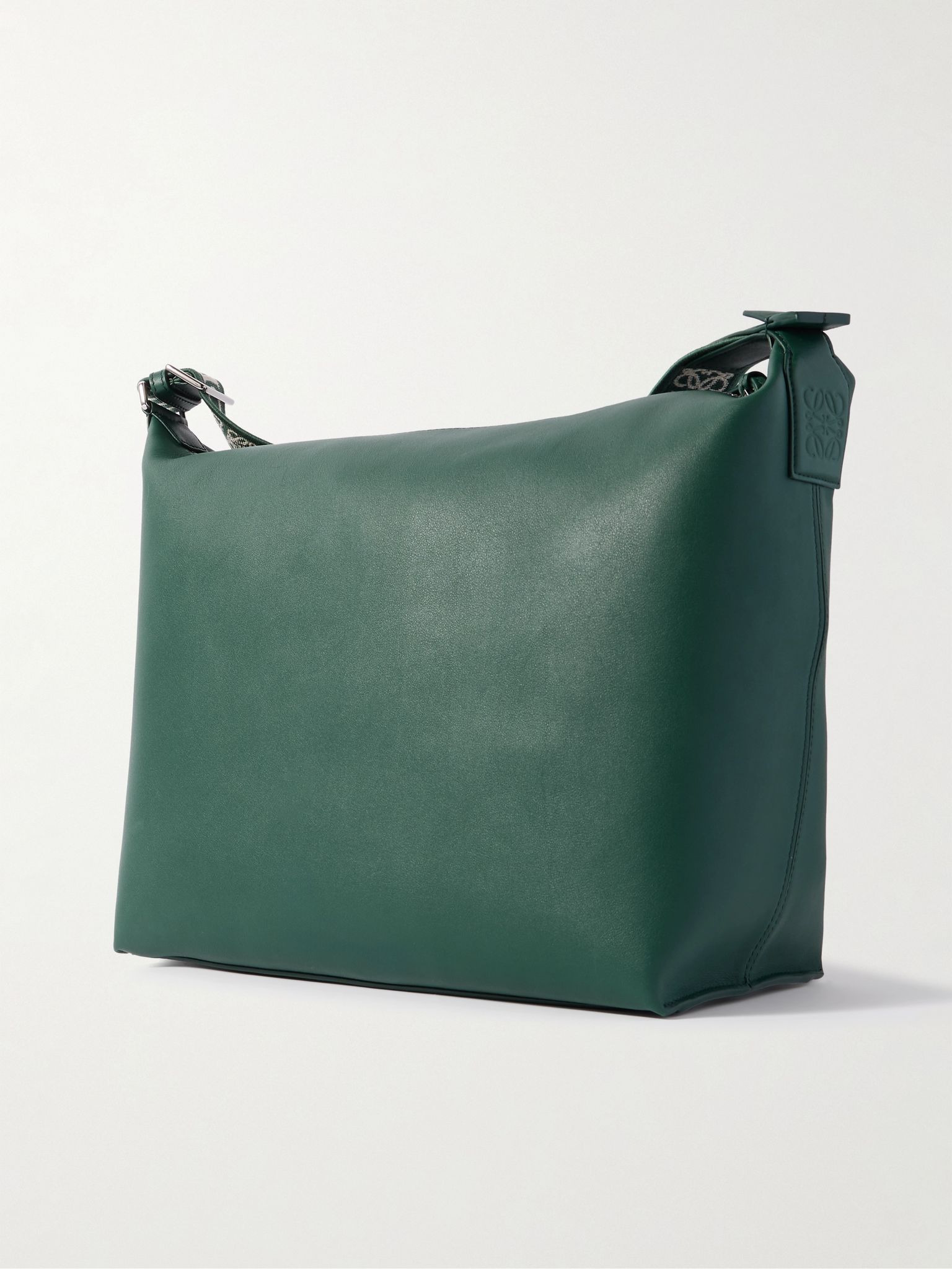 Cubi Leather Messenger Bag Green - 3