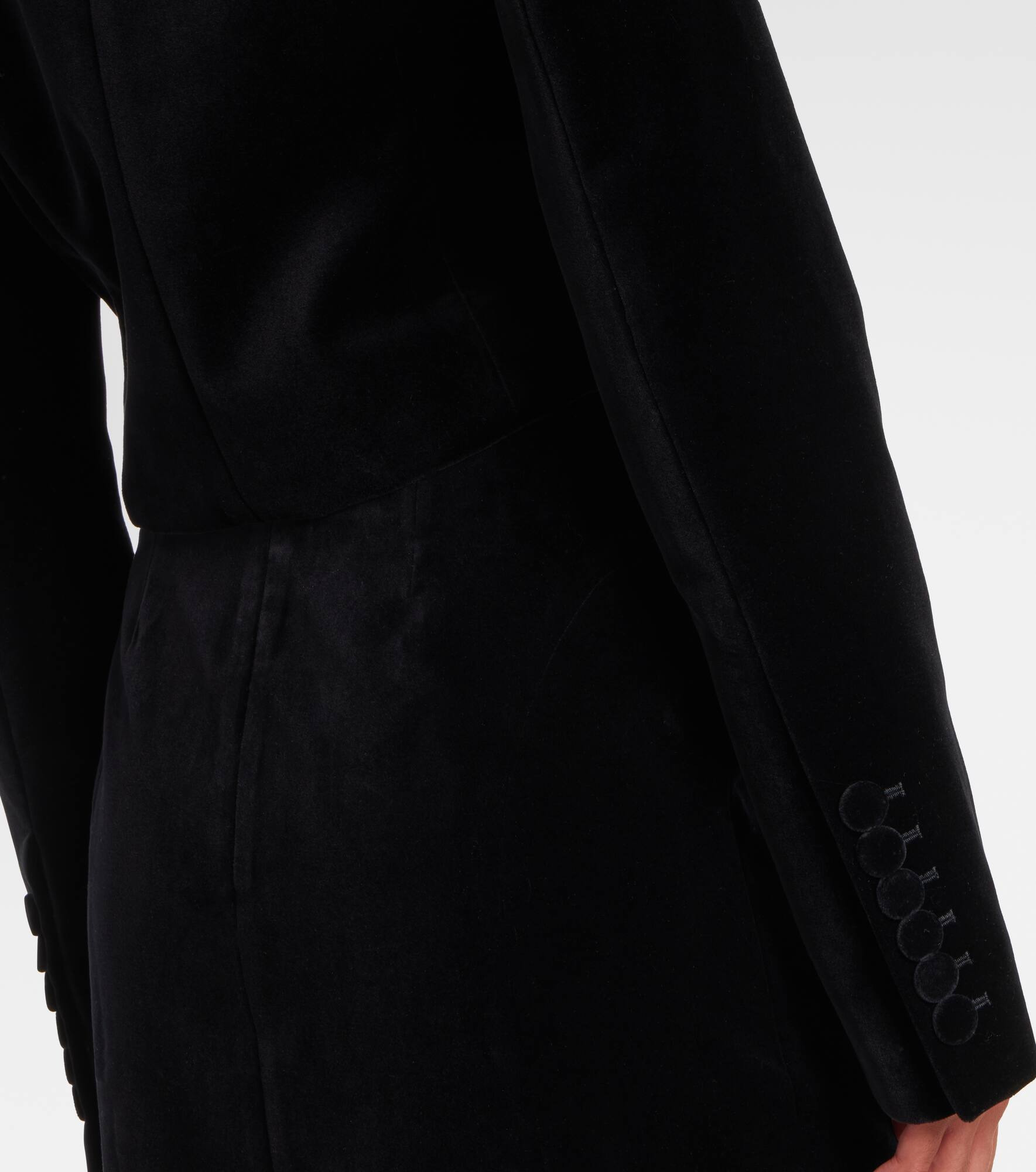 Cropped cotton velvet jacket - 5