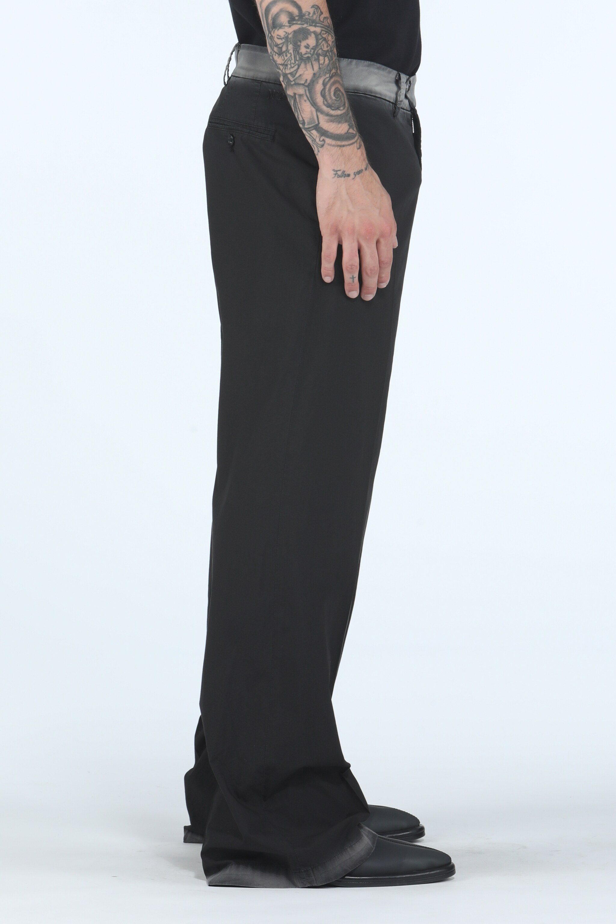 ACID-WASH WIDE-LEG TROUSERS - 3