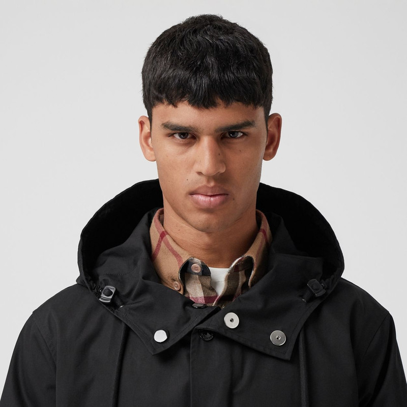 Logo Appliqué Cotton Hooded Coat 3