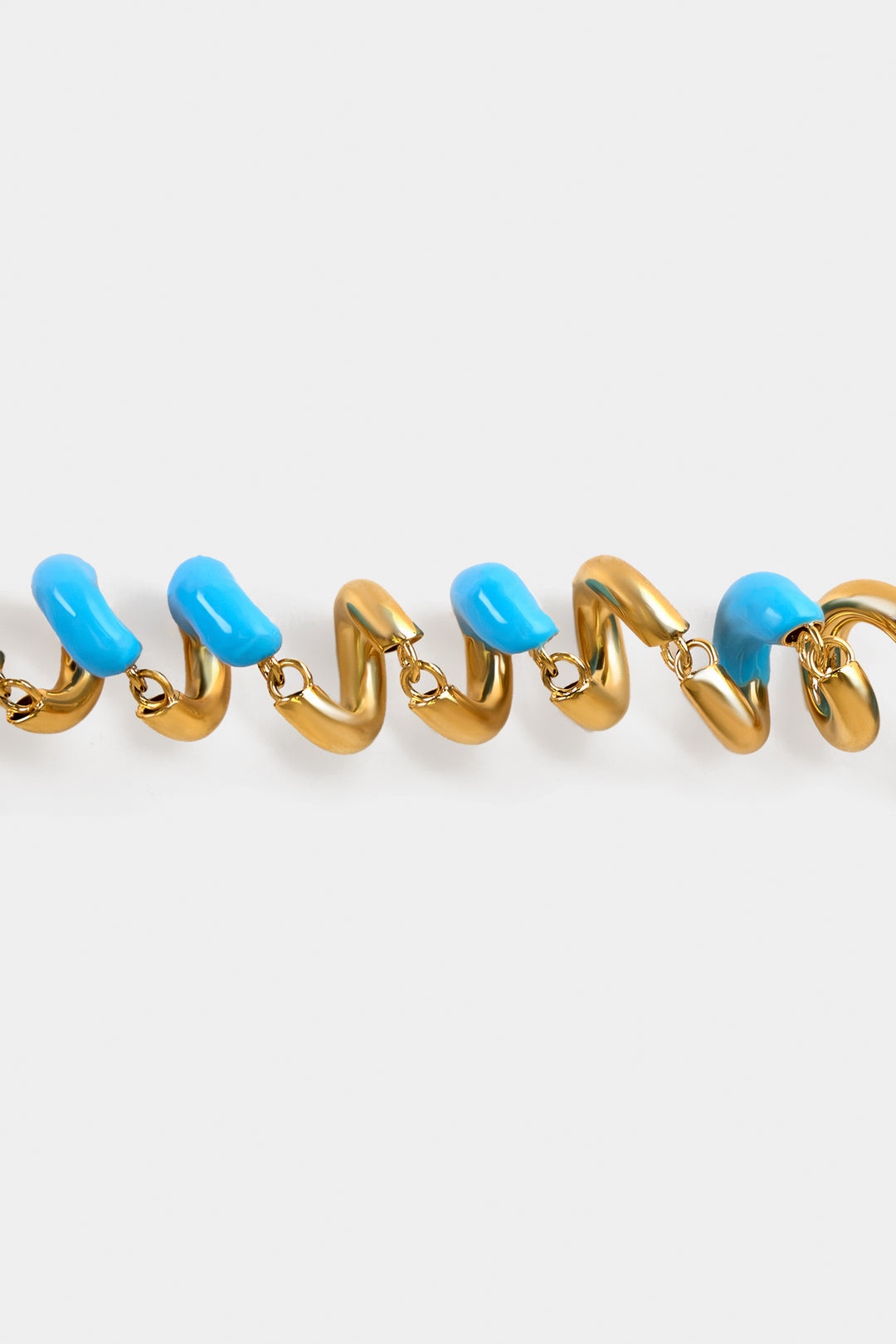 FUSILLO RUBBERIZED GOLD NECKLACE / sky blue - 3