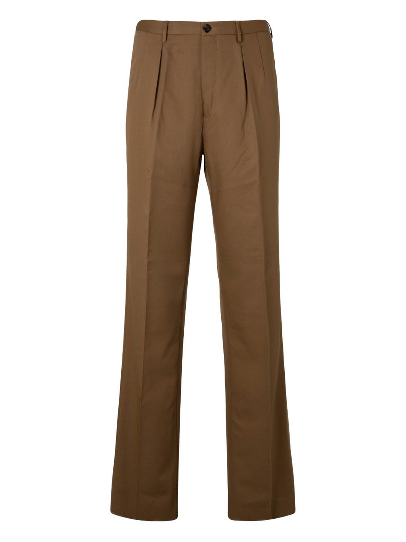 pleated cotton-blend trousers 1