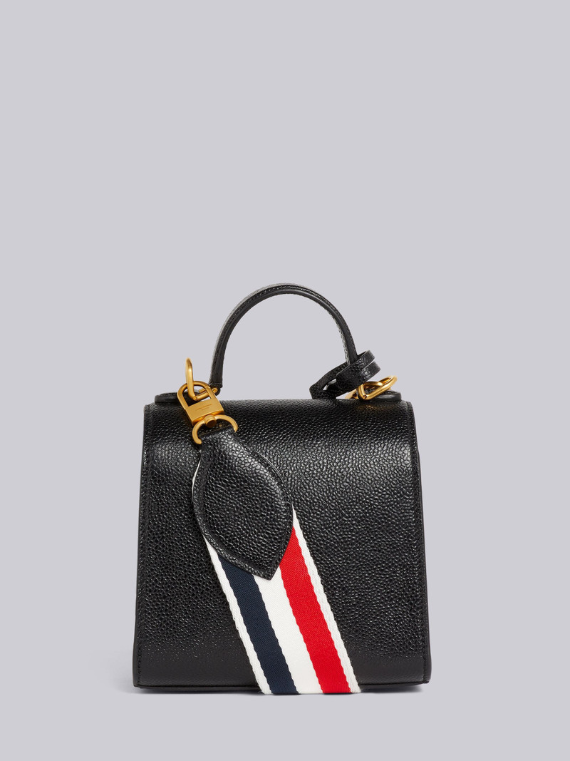 Black Pebbled Calfskin Mrs. Thom Mini Flap Crossbody Bag 4