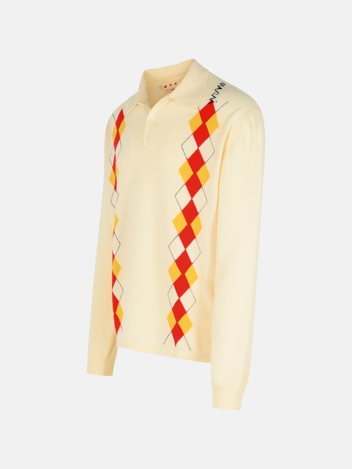 IVORY VIRGIN WOOL POLO SHIRT - 2